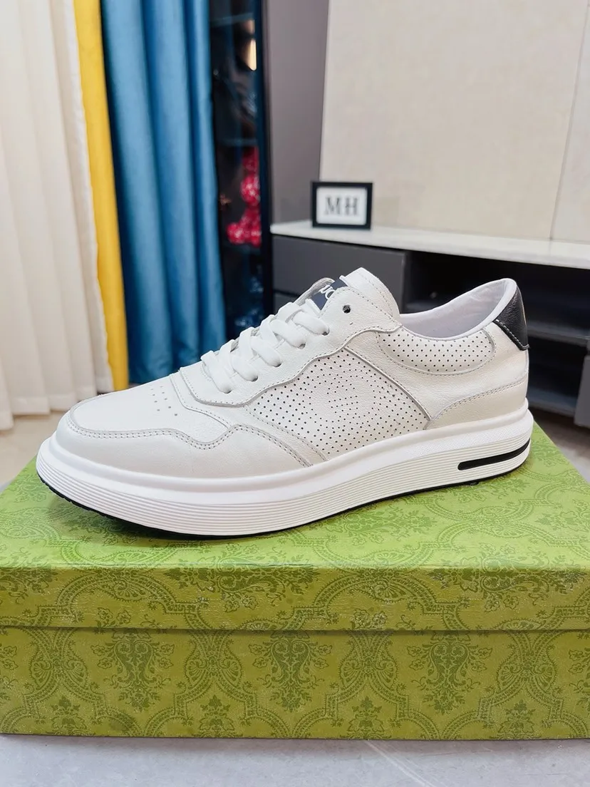 Men's shoes 💰458🌹🌹GUCCI [Gucci] New high-end men's shoes brand, the latest fashionable casual men's shoes, trendy and versatile style, relaxed and sporty style, uppers imported from Italy, first-layer cowhide embossed, genuine leather lining and ultra-fine workmanship. Original personalized fashionable rubber wear-resistant outsole, light and comfortable on the foot, size 38-44